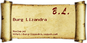 Burg Lizandra névjegykártya